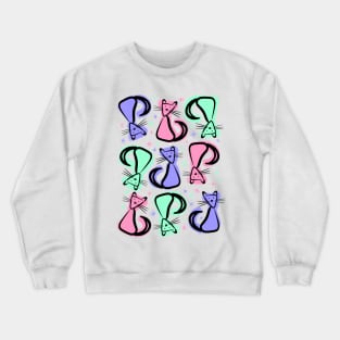 Groovy Cats (transparent) Crewneck Sweatshirt